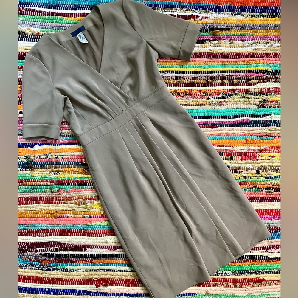 J. Crew ~ Beige v-neck suiting dress